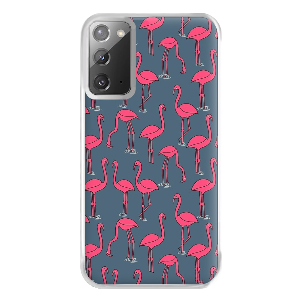 Basic Pink Flamingo Pattern Phone Case for Galaxy Note 20 Ultra