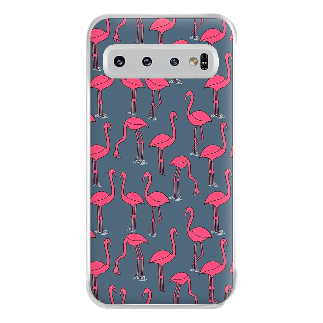 Basic Pink Flamingo Pattern Phone Case for Galaxy S10 Plus