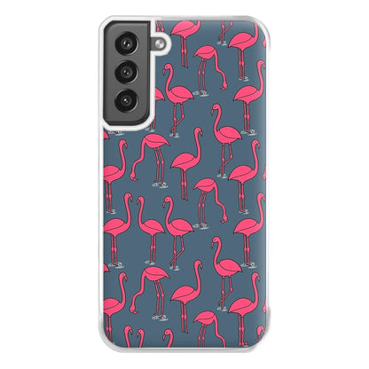 Basic Pink Flamingo Pattern Phone Case for Galaxy S21FE