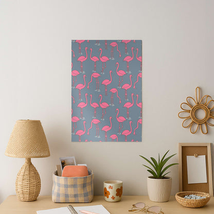 Basic Pink Flamingo Pattern Art Print