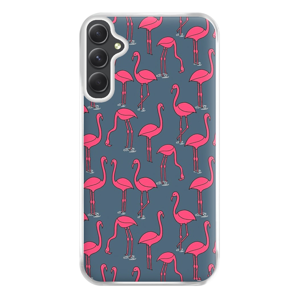 Basic Pink Flamingo Pattern Phone Case for Galaxy A54