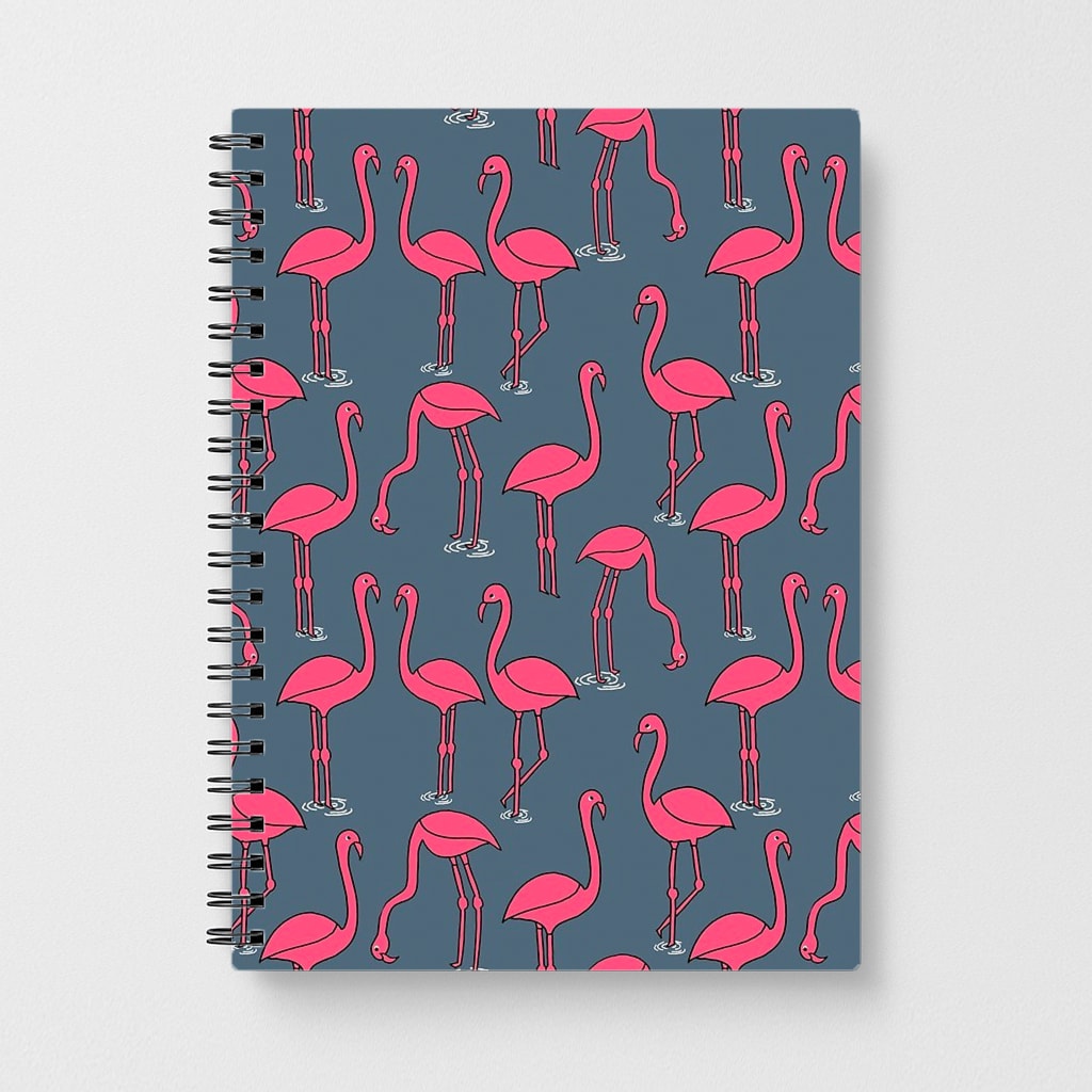 Basic Pink Flamingo Pattern Notebook