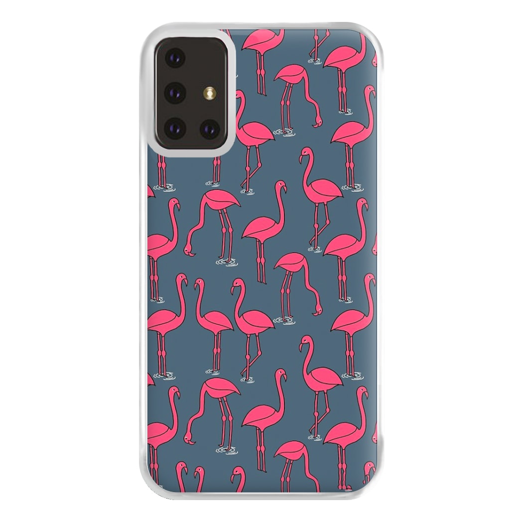 Basic Pink Flamingo Pattern Phone Case for Galaxy A71