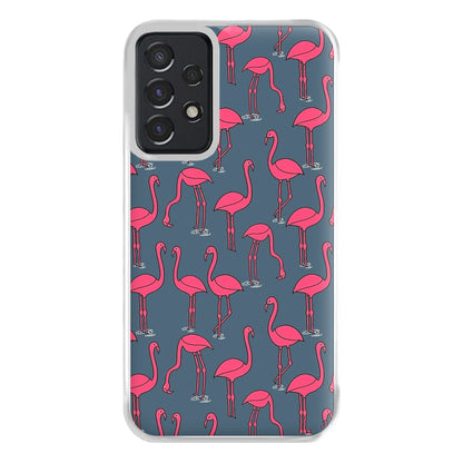 Basic Pink Flamingo Pattern Phone Case for Galaxy A52 / A52s