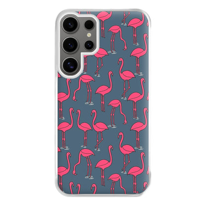 Basic Pink Flamingo Pattern Phone Case for Galaxy S24 Ultra