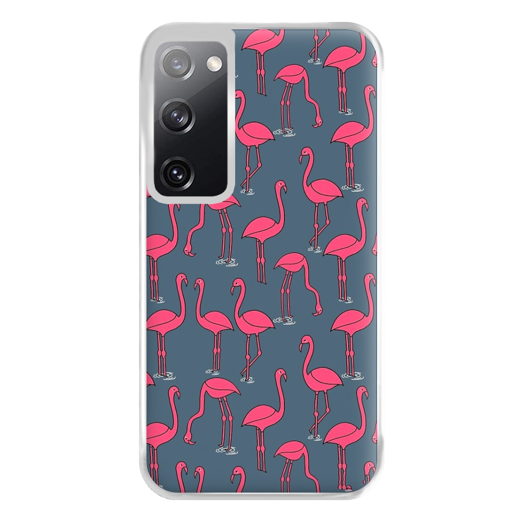 Basic Pink Flamingo Pattern Phone Case for Galaxy S20