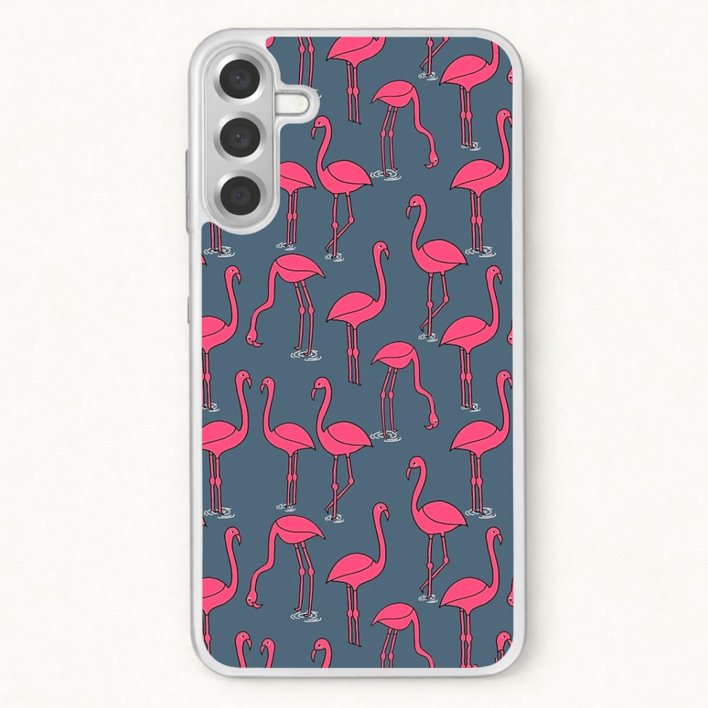 Basic Pink Flamingo Pattern Phone Case for Galaxy A57