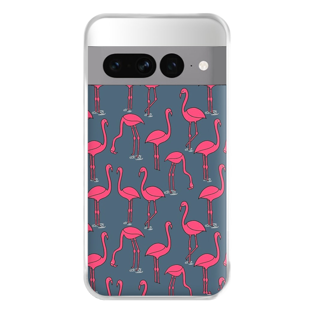 Basic Pink Flamingo Pattern Phone Case for Google Pixel 7 Pro