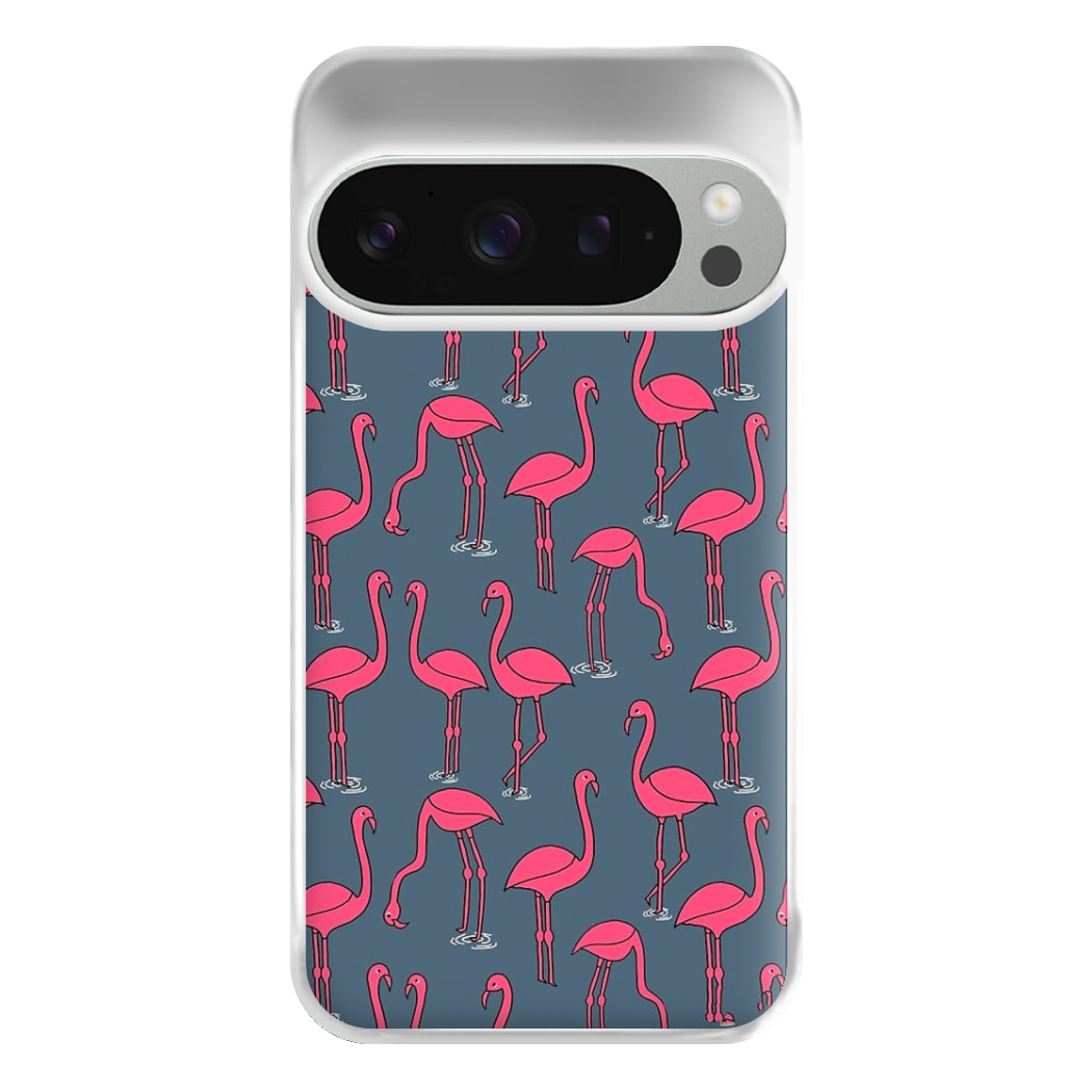 Basic Pink Flamingo Pattern Phone Case for Google Pixel 9 Pro XL