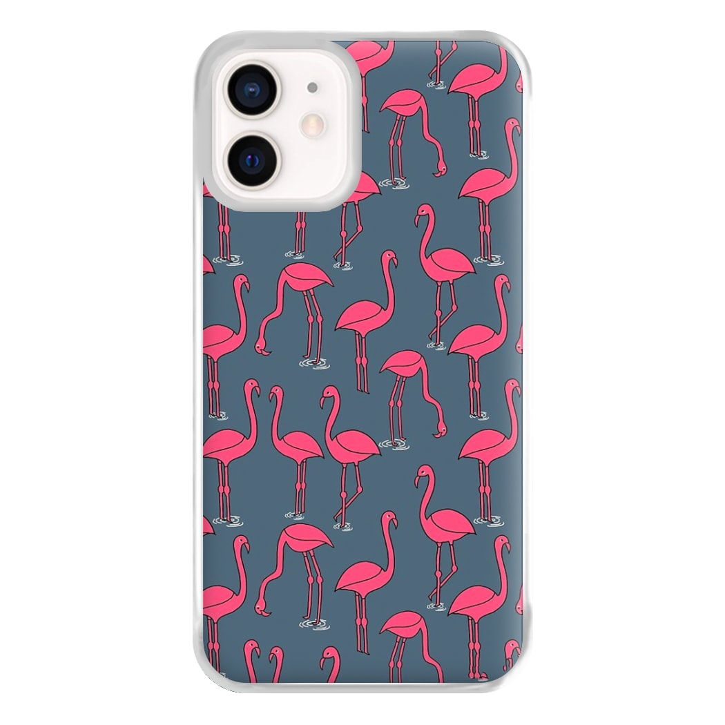 Basic Pink Flamingo Pattern Phone Case for iPhone 12 Mini