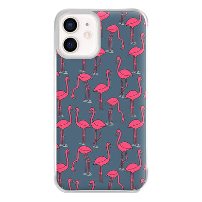 Basic Pink Flamingo Pattern Phone Case for iPhone 12 Mini