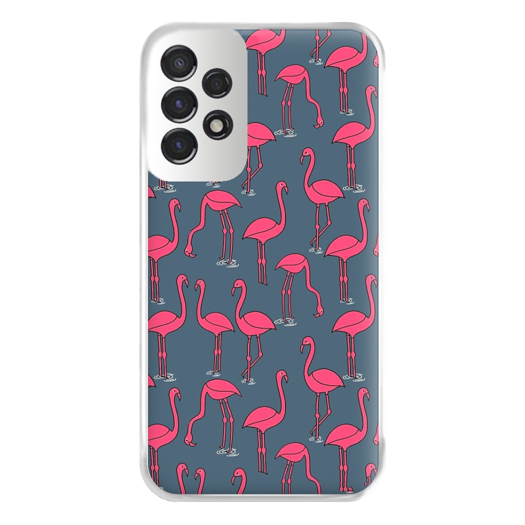 Basic Pink Flamingo Pattern Phone Case for Galaxy A53