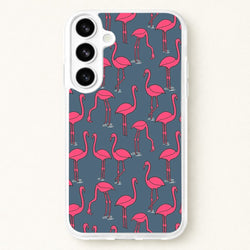 Basic Pink Flamingo Pattern Phone Case for Galaxy S26 Plus