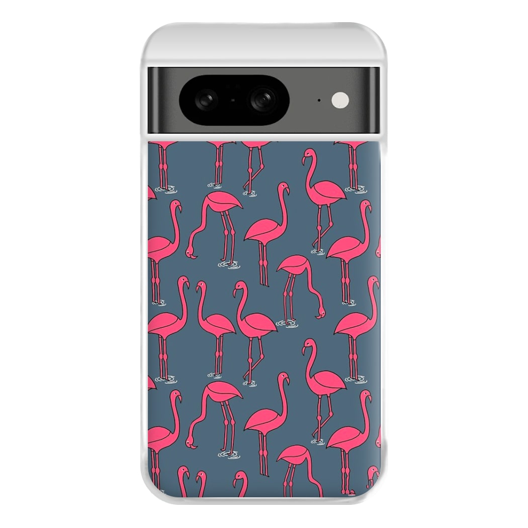 Basic Pink Flamingo Pattern Phone Case for Google Pixel 8