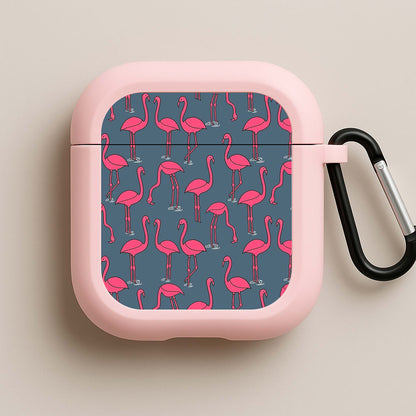 Basic Pink Flamingo Pattern Pink AirPods Case