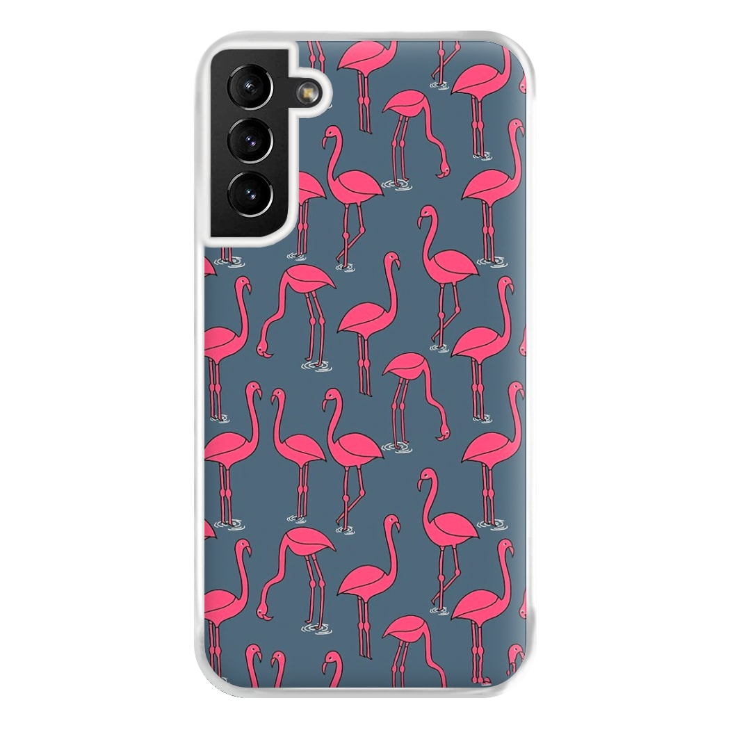 Basic Pink Flamingo Pattern Phone Case for Galaxy S21 Plus