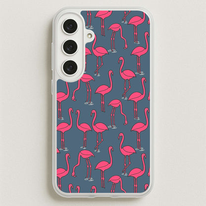 Basic Pink Flamingo Pattern Phone Case for Galaxy S25FE