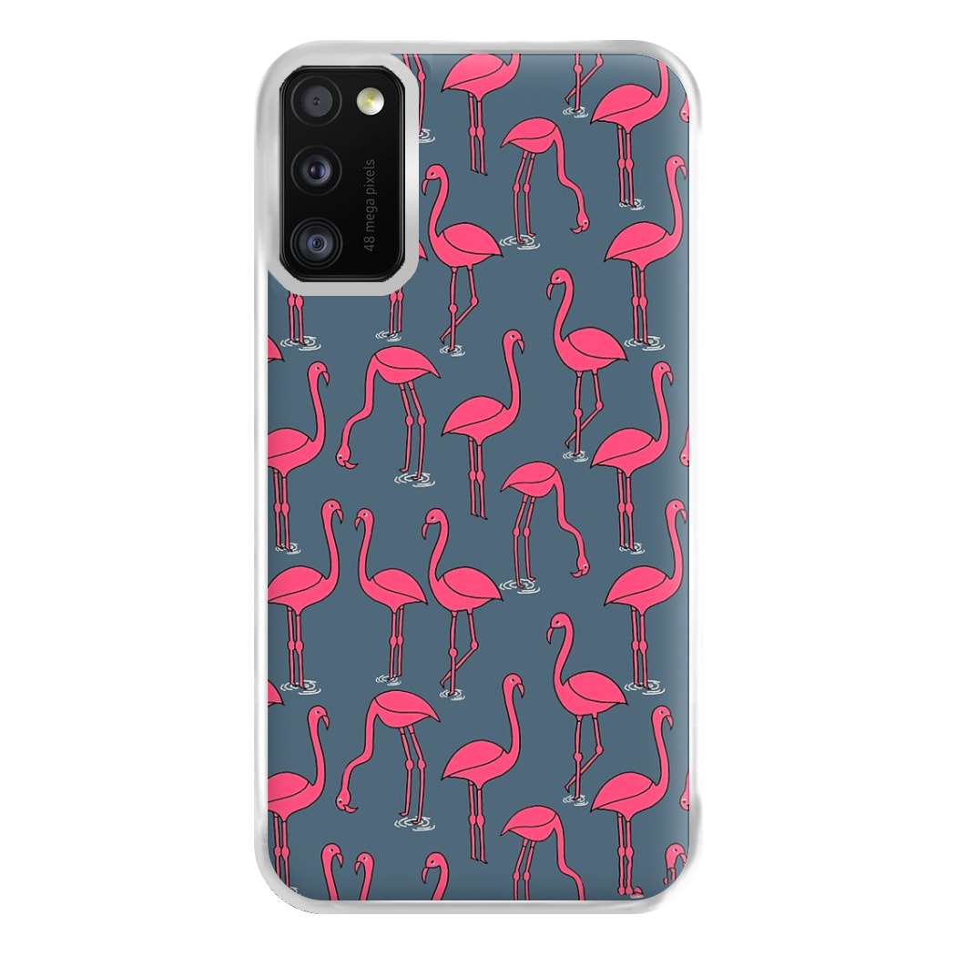 Basic Pink Flamingo Pattern Phone Case for Galaxy A41