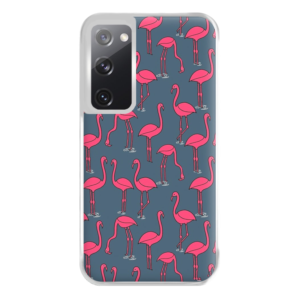 Basic Pink Flamingo Pattern Phone Case for Galaxy S20FE