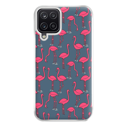 Basic Pink Flamingo Pattern Phone Case for Galaxy A12