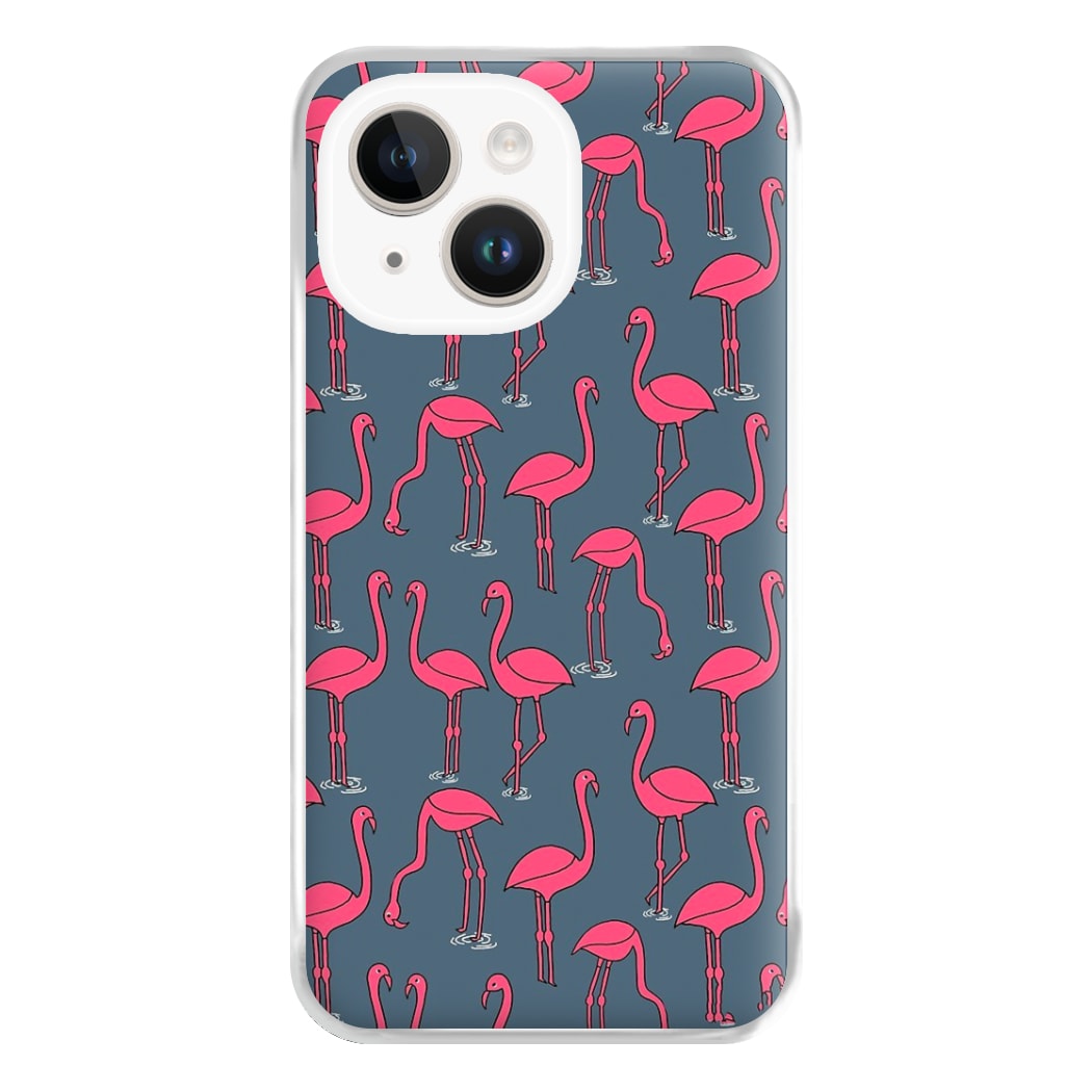 Basic Pink Flamingo Pattern Phone Case for iPhone 14 Plus