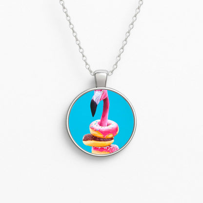 A Famished Flamingo Circle Necklace