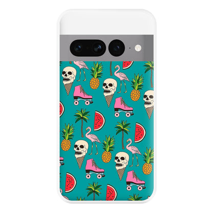 Skull Creams - Summer Pattern Phone Case for Google Pixel 7 Pro