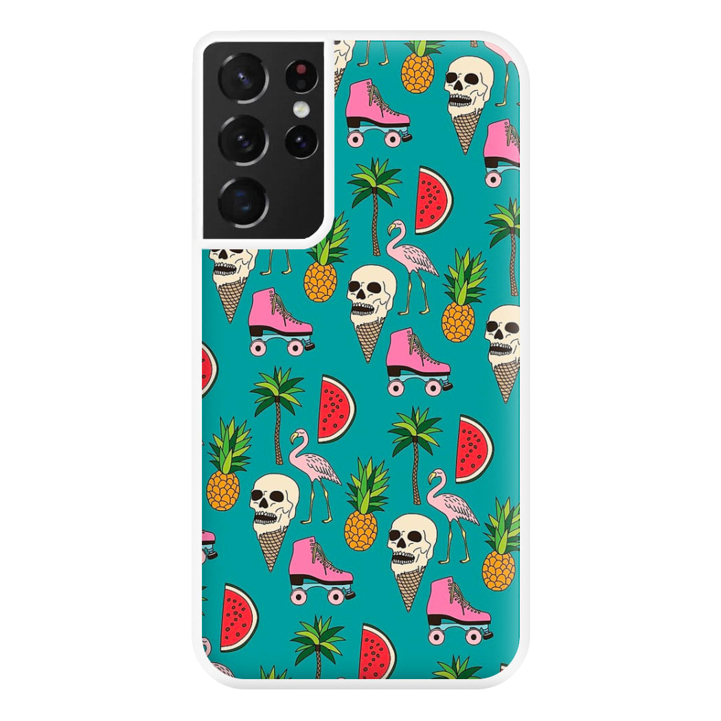 Skull Creams - Summer Pattern Phone Case for Galaxy S21 Ultra