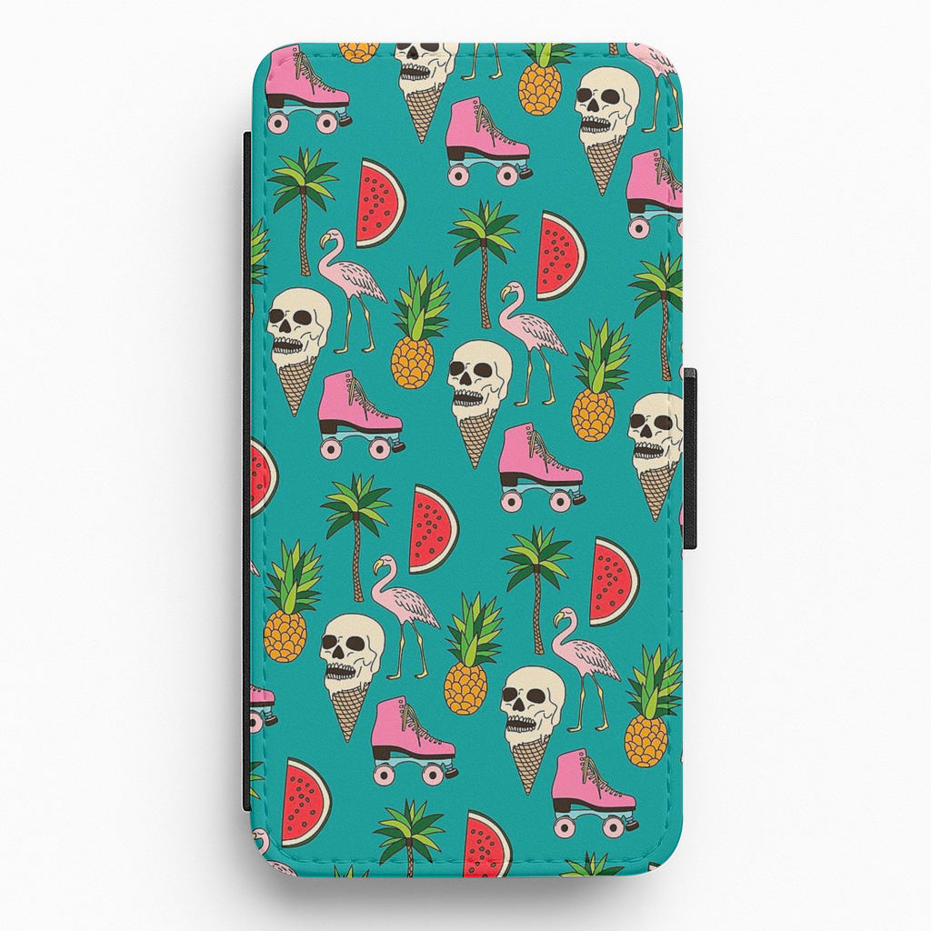 Skull Creams - Summer Pattern Flip Wallet Phone Case