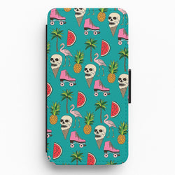 Skull Creams - Summer Pattern Flip Wallet Phone Case