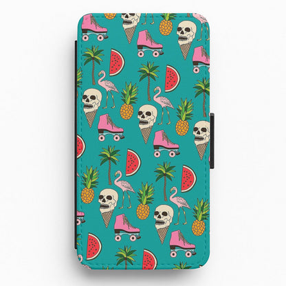 Skull Creams - Summer Pattern Flip Wallet Phone Case
