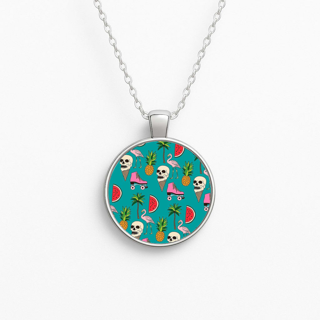 Skull Creams - Summer Pattern Circle Necklace