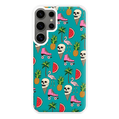 Skull Creams - Summer Pattern Phone Case for Galaxy S24 Ultra