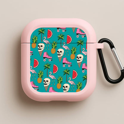 Skull Creams - Summer Pattern Pink AirPods Case