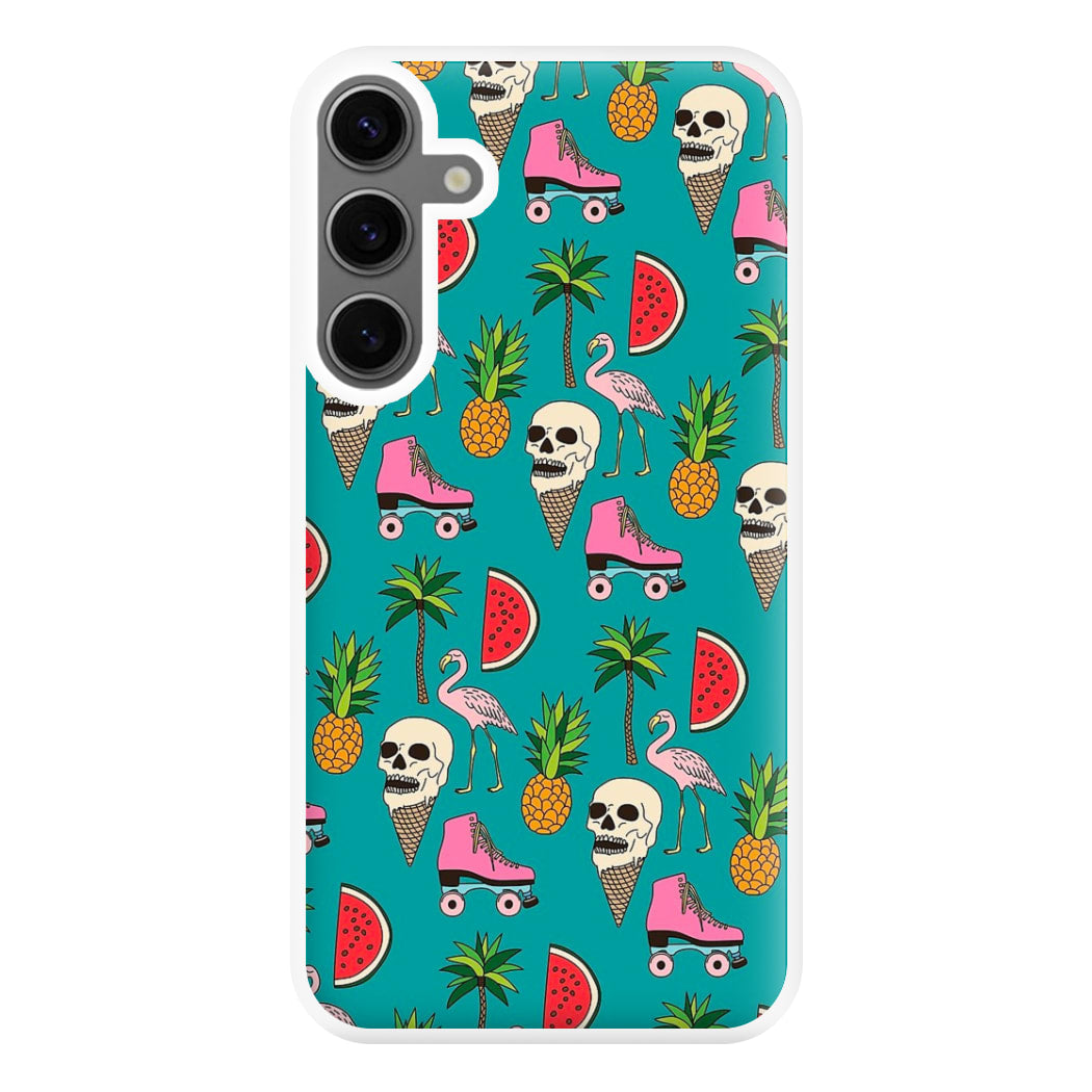 Skull Creams - Summer Pattern Phone Case for Galaxy S24FE