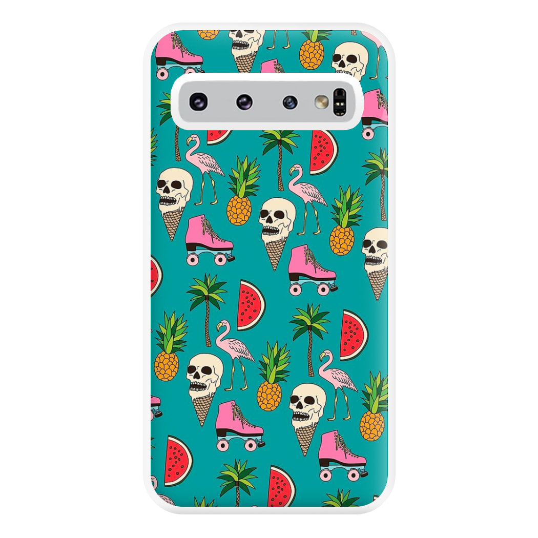 Skull Creams - Summer Pattern Phone Case for Galaxy S10 Plus