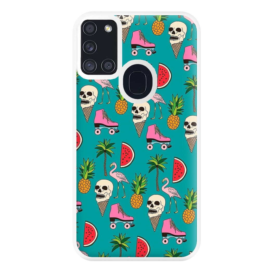 Skull Creams - Summer Pattern Phone Case for Galaxy A21s