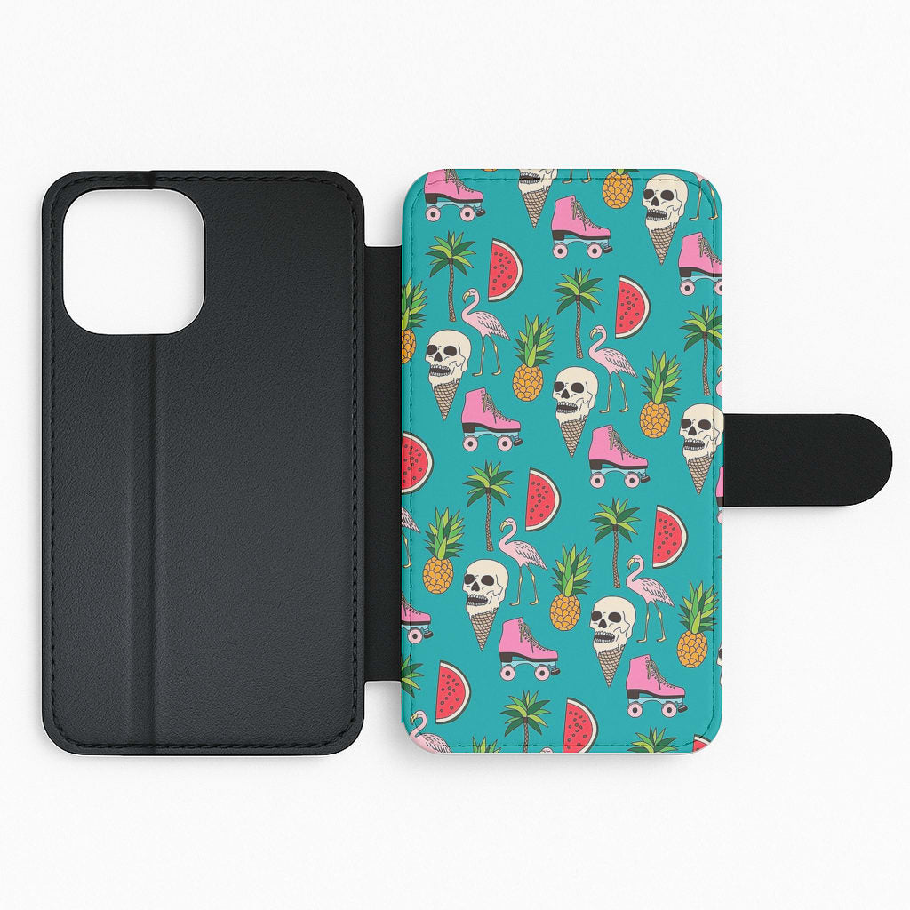 Skull Creams - Summer Pattern Flip Wallet Phone Case