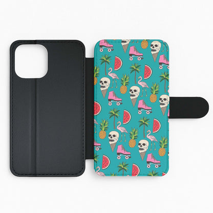 Skull Creams - Summer Pattern Flip Wallet Phone Case