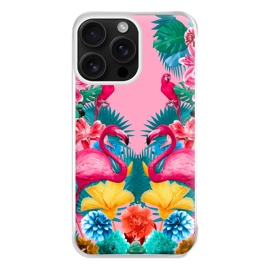 Flamingo and Tropical garden Phone Case