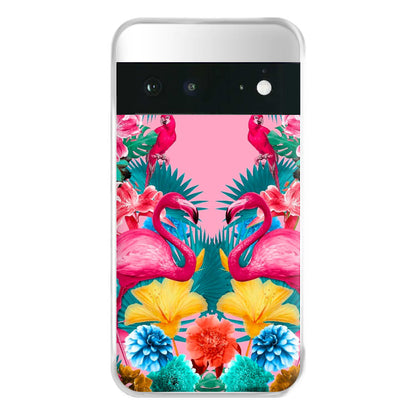 Flamingo and Tropical garden Phone Case for Google Pixel 6a