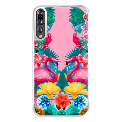 Flamingo and Tropical garden Phone Case for Huawei P20 Pro