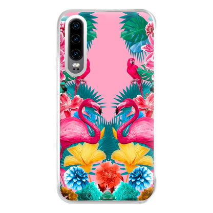 Flamingo and Tropical garden Phone Case for Huawei P30