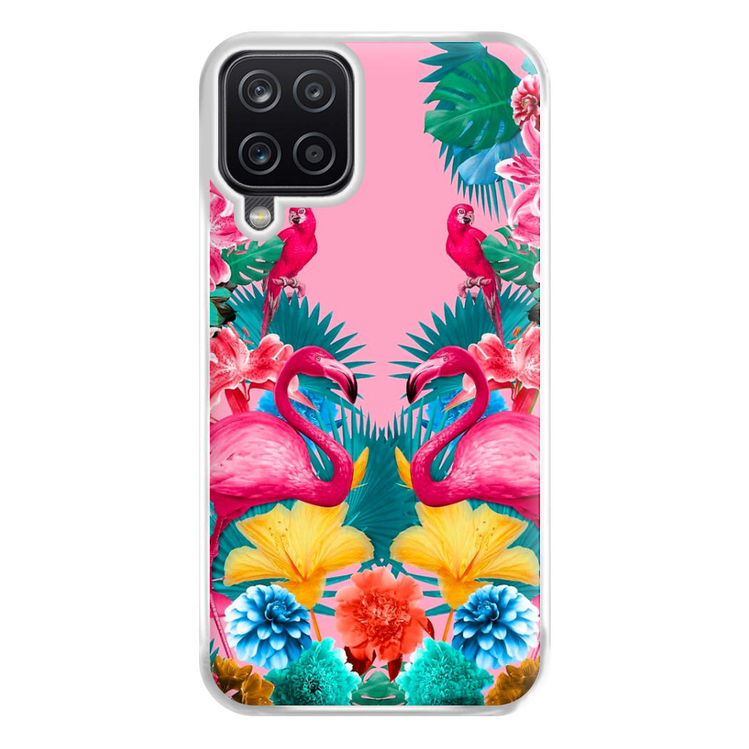 Flamingo and Tropical garden Phone Case for Galaxy A12