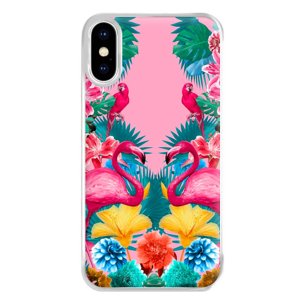 Flamingo and Tropical garden Phone Case for iPhone XS Max