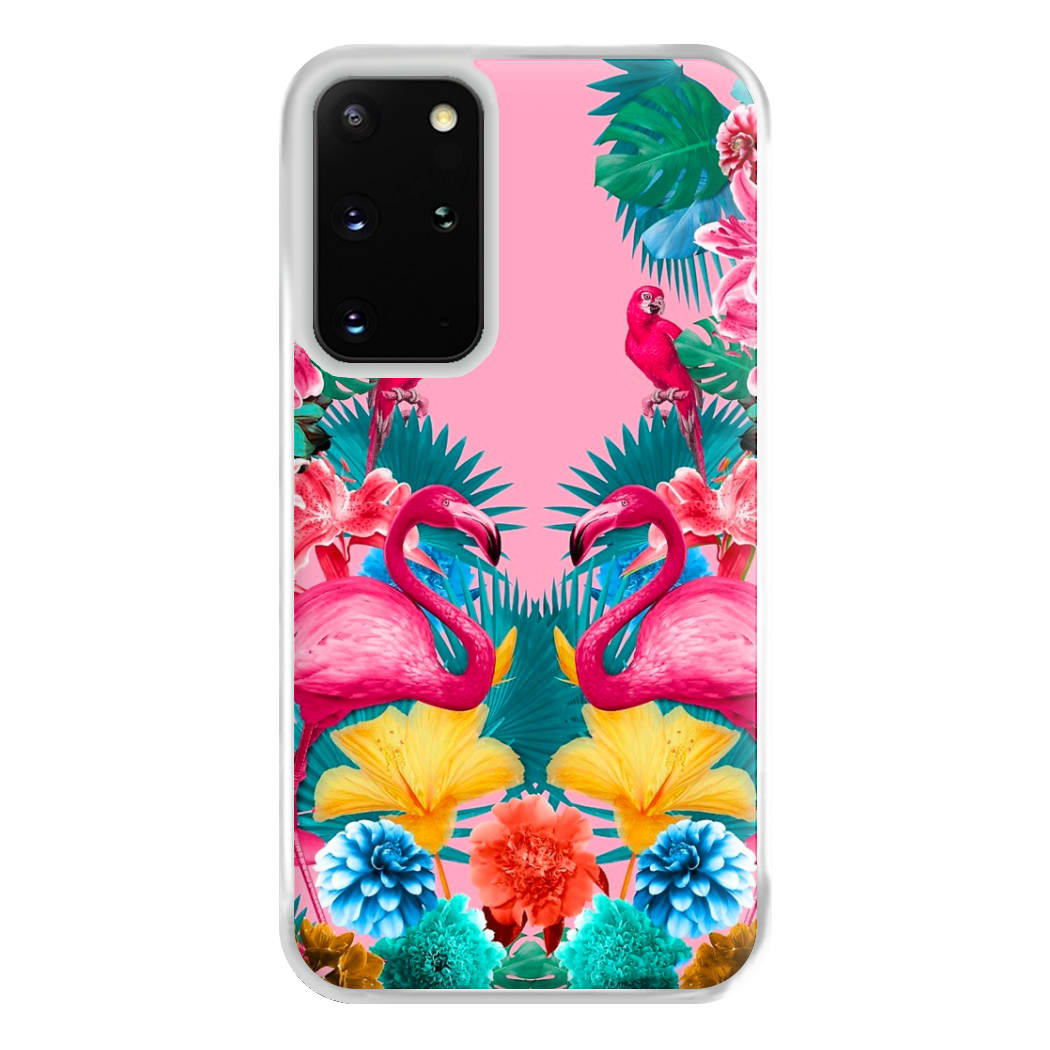 Flamingo and Tropical garden Phone Case for Galaxy S20 Plus