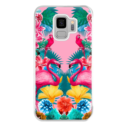 Flamingo and Tropical garden Phone Case for Galaxy S9 Plus