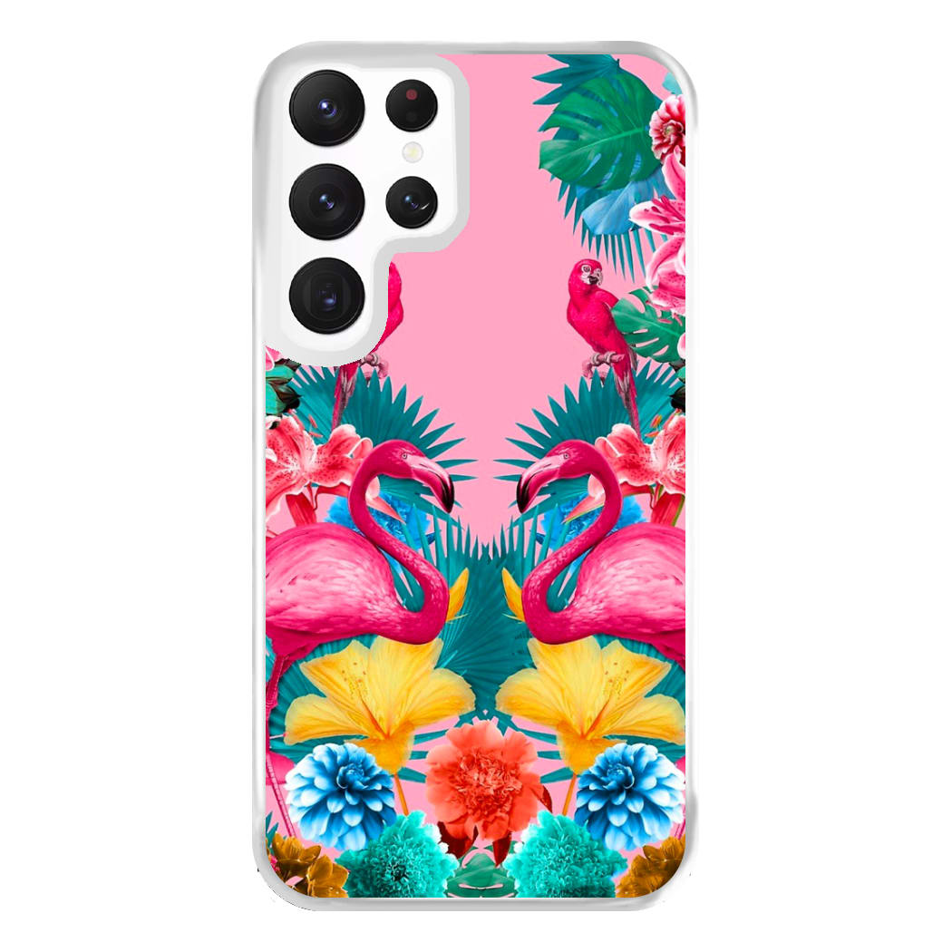 Flamingo and Tropical garden Phone Case for Galaxy S22 Ultra