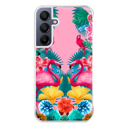 Flamingo and Tropical garden Phone Case for Galaxy A16