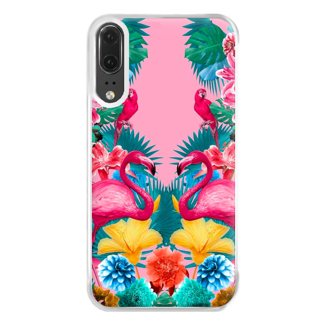 Flamingo and Tropical garden Phone Case for Huawei P20